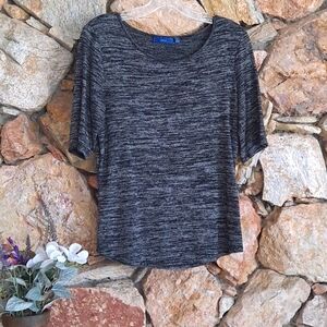Apt. 9 Short Sleeve Sweater Black and Grey Size Medium